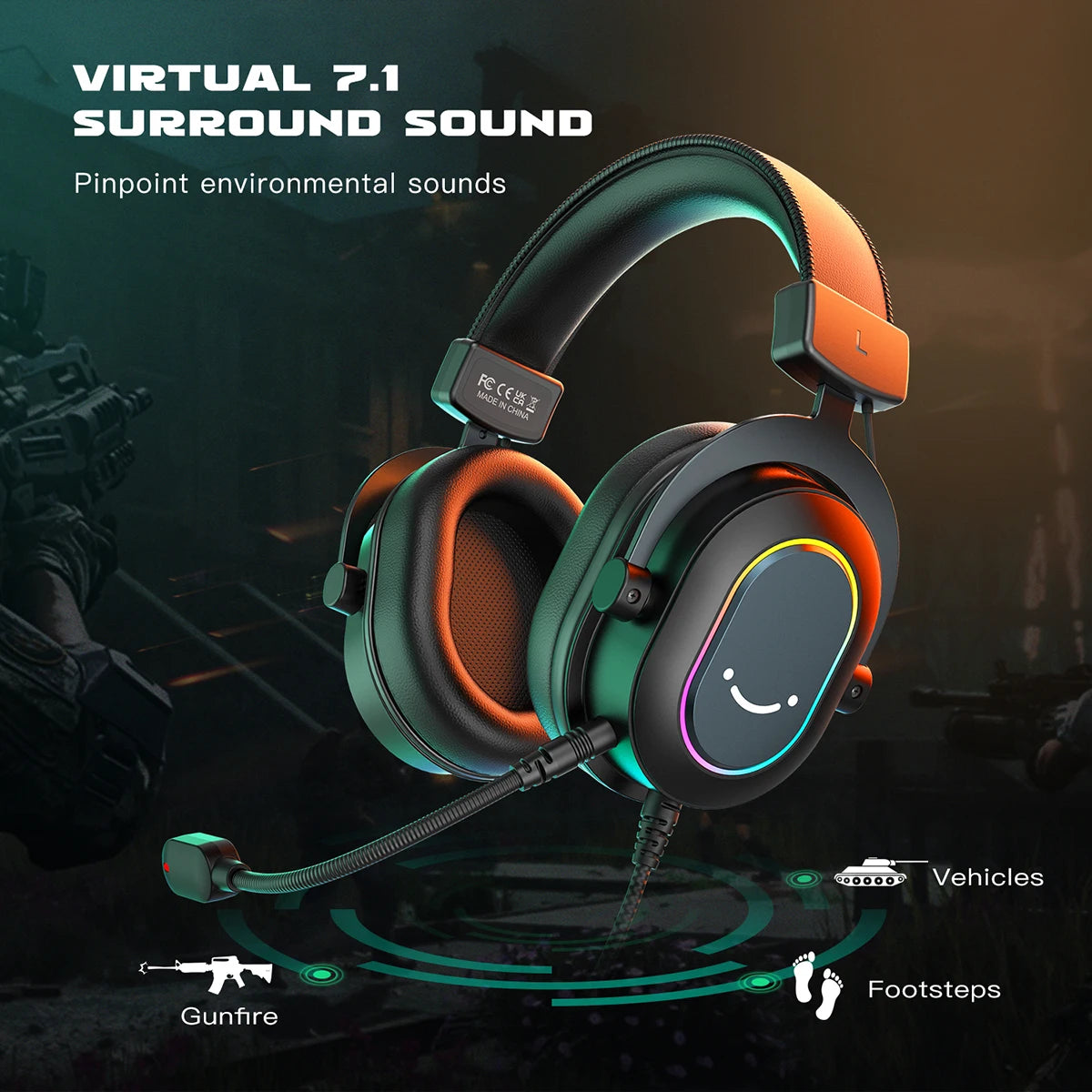 Fifine Dynamic Headset 7.1 Surround Sound